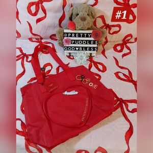 ❣️#1 - 2pc VS Valentine's Day Packable Tote & "LOVE" Charm Keychain Set ❣️